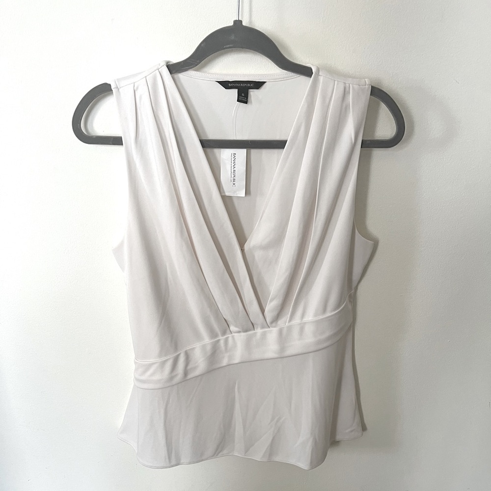 Banana Republic Cross Front Draped Blouse NWT